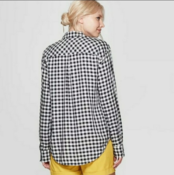 Buffalo Plaid Long Sleeve Button Down Top - Picture 2 of 3